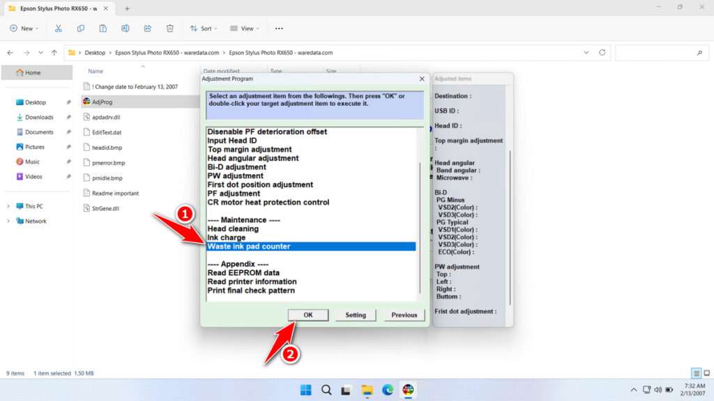 How to Use Epson RX650 Resetter - Step 2