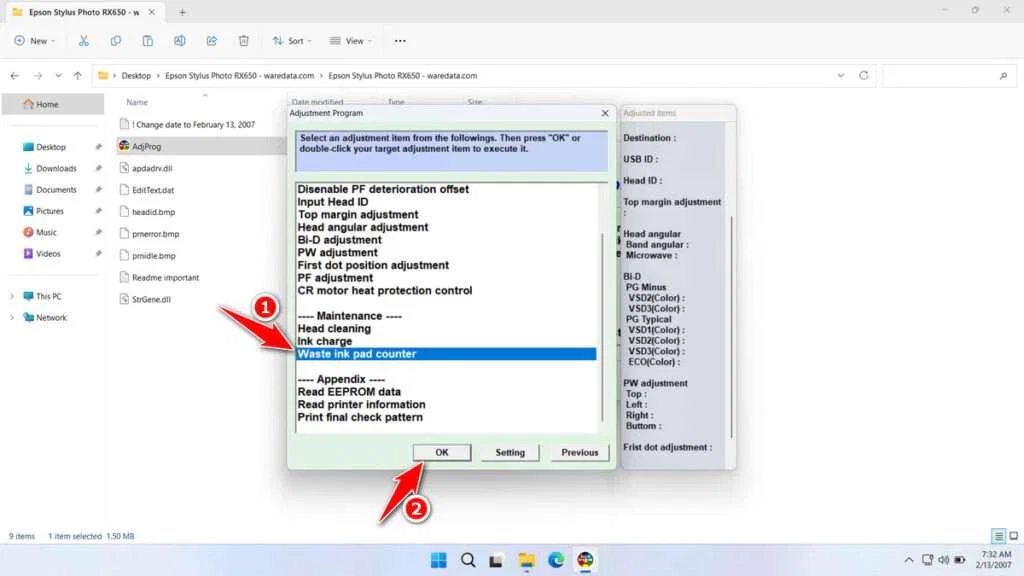 Epson RX650 Resetter 3 How to Use Epson RX650 Resetter - Step 2