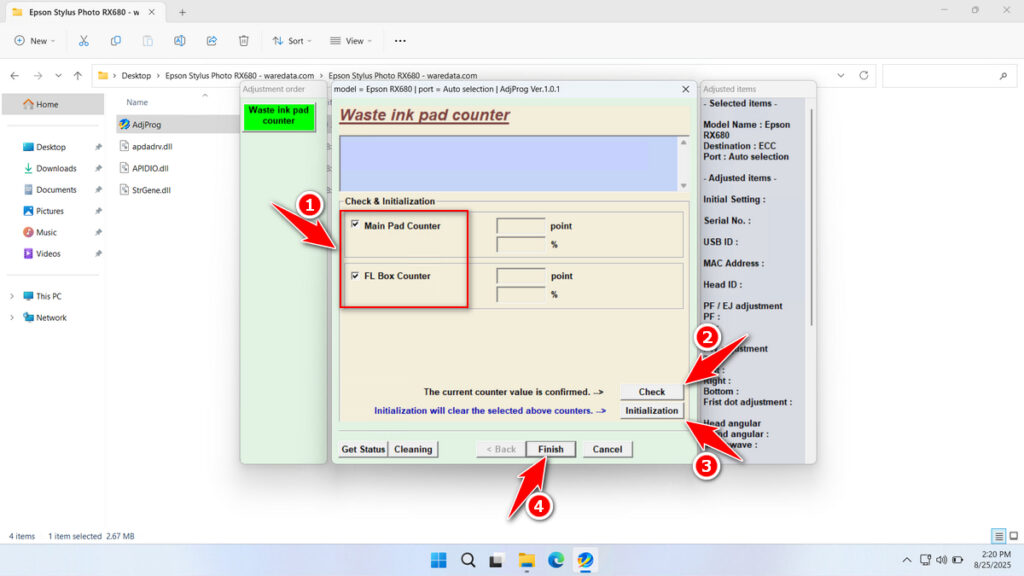 How to Use Epson RX680 Resetter - Step 3