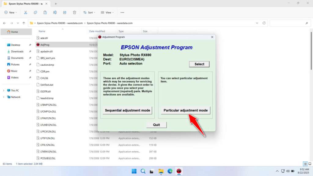 How to Use Epson RX690 Resetter - Step 2