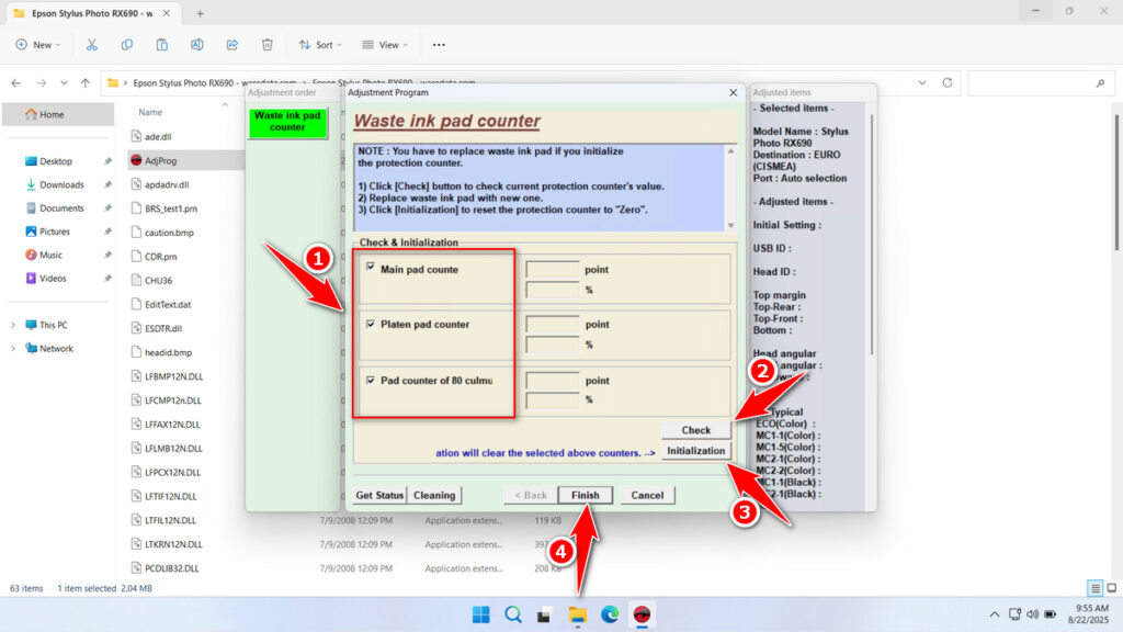 How to Use Epson RX690 Resetter - Step 4
