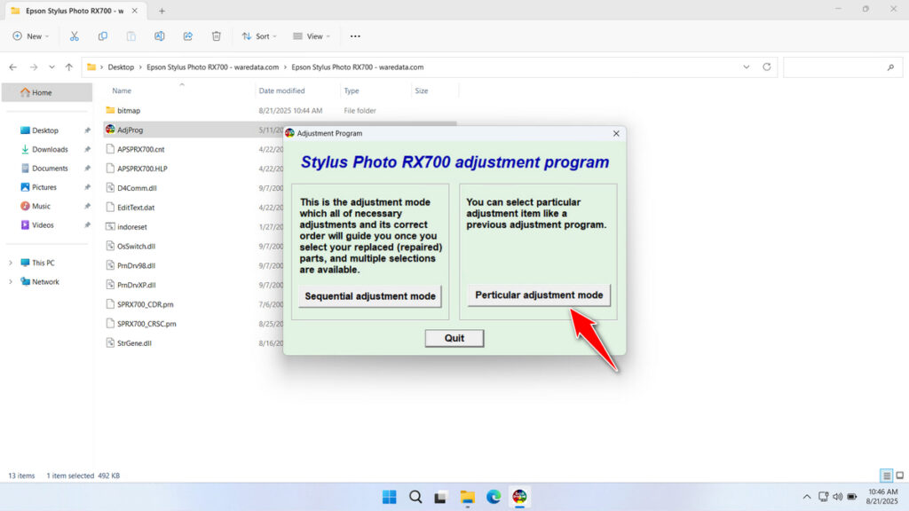 How to Use Epson RX700 Resetter - Step 1