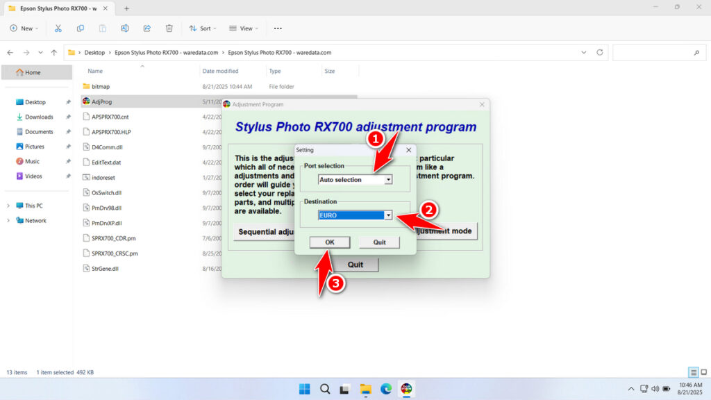 How to Use Epson RX700 Resetter - Step 2