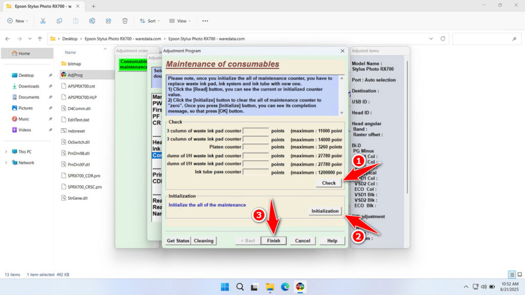 How to Use Epson RX700 Resetter - Step 4