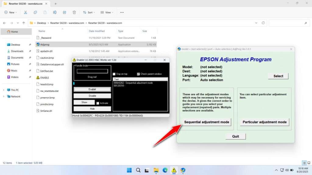 How to Use Epson SX230 Resetter - Step 5