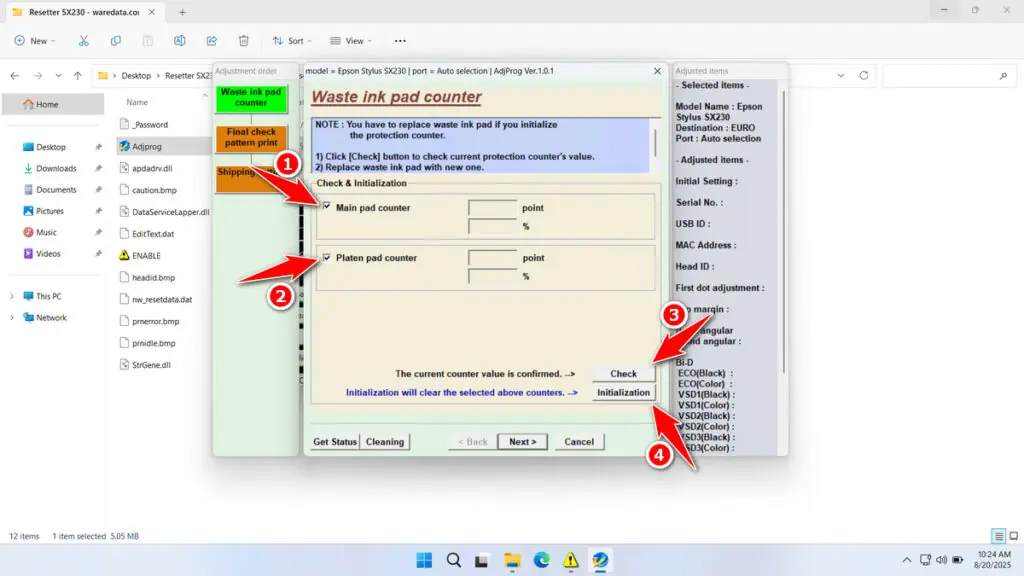 Epson SX230 Resetter 9 How to Use Epson SX230 Resetter - Step 8