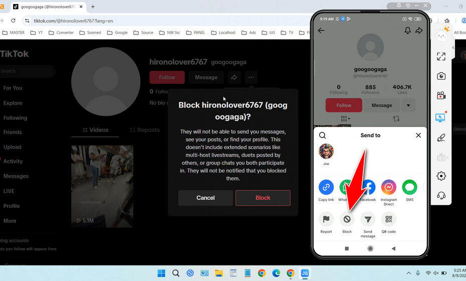how to block someone on tiktok
