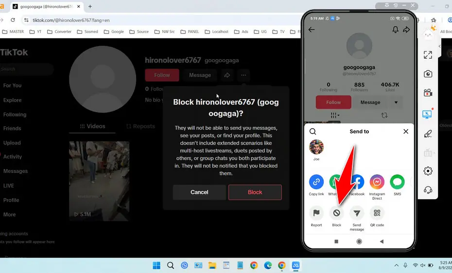 how to block someone on tiktok