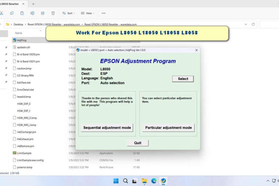 Epson L18050 Resetter