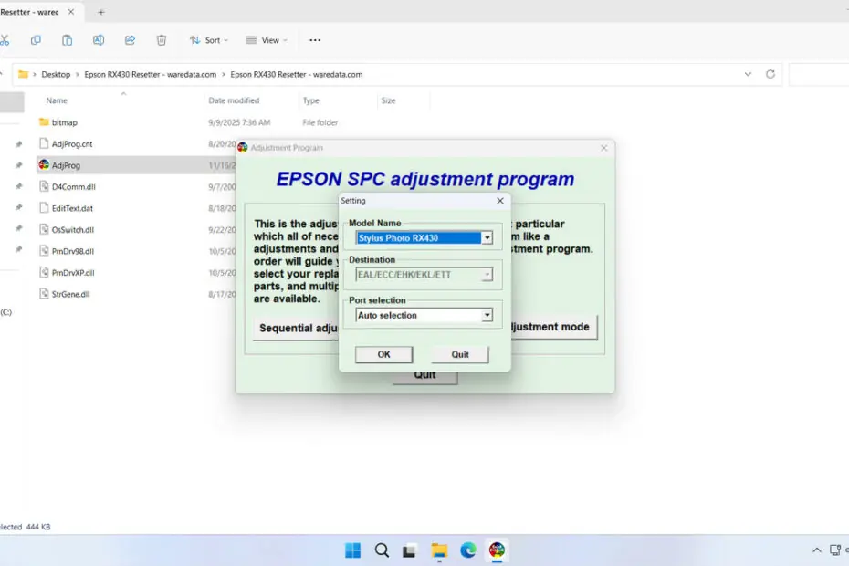 Epson RX430 Resetter