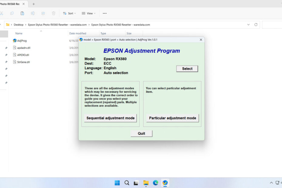 Epson RX560 Resetter