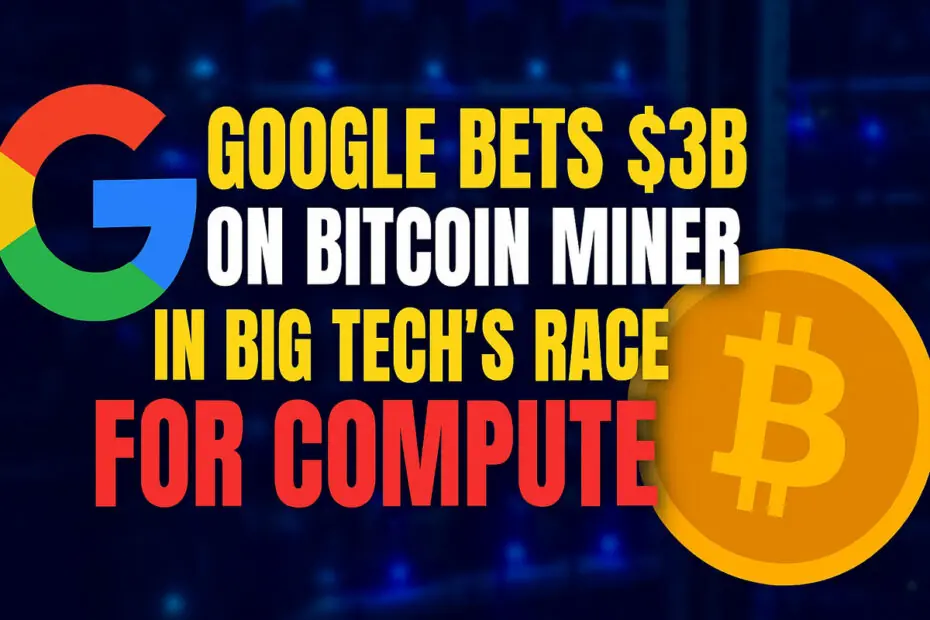 Google Bets $3B on Bitcoin Miner in Big Tech’s Race for Compute