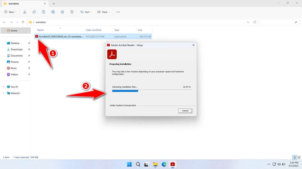 How to Install Adobe Acrobat Reader Offline Installer - Step 1