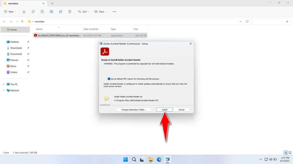 How to Install Adobe Acrobat Reader Offline Installer - Step 2