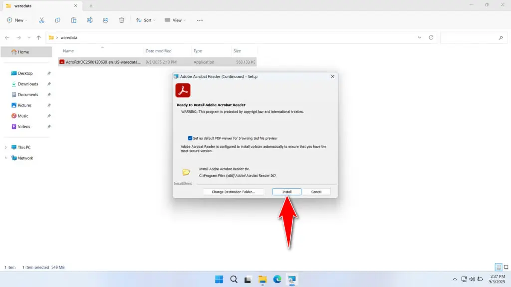 How to Install Adobe Acrobat Reader Offline Installer - Step 2