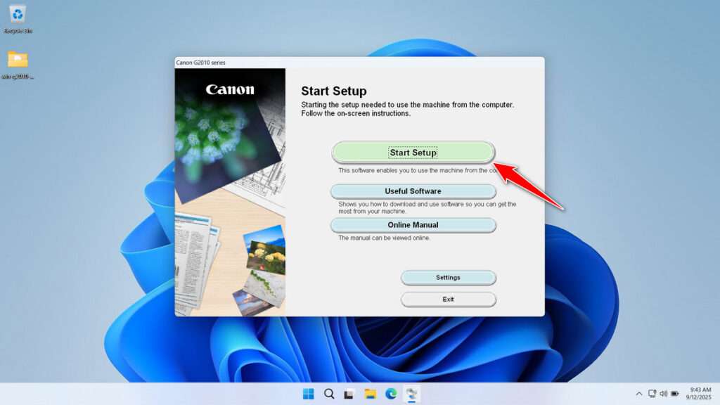 How to Install Canon G2010 Driver - Step 1