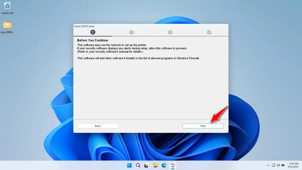 How to Install Canon G2010 Driver - Step 2