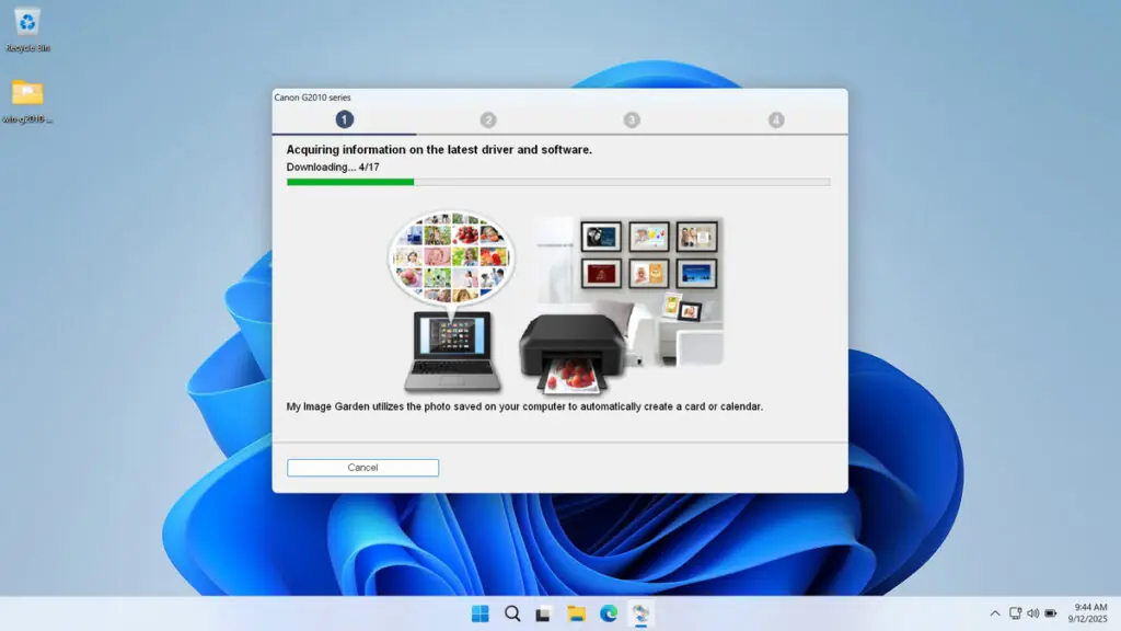 How to Install Canon G2010 Driver - Step 3