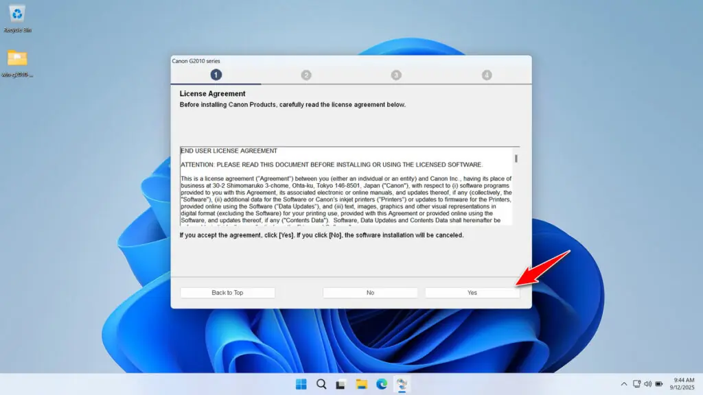How to Install Canon G2010 Driver - Step 4