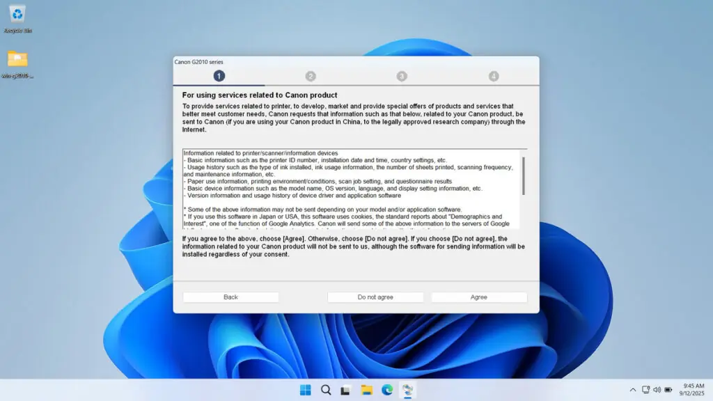 How to Install Canon G2010 Driver - Step 5
