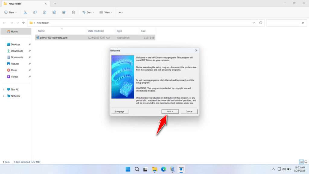 How to Install Canon Pixma 490 Printer Driver - Step 1