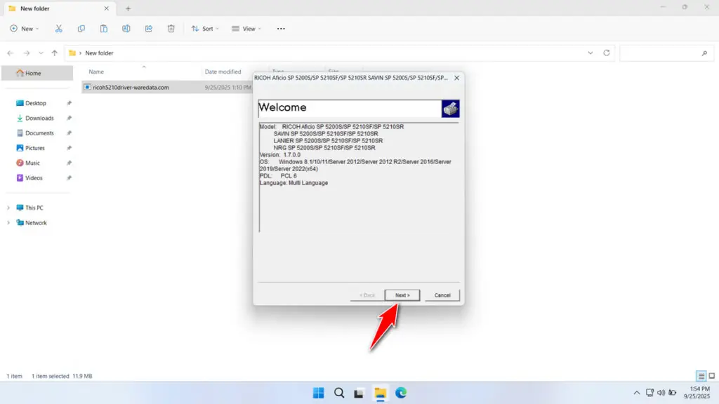 How to Install Ricoh 5210 Printer Driver - Step 1