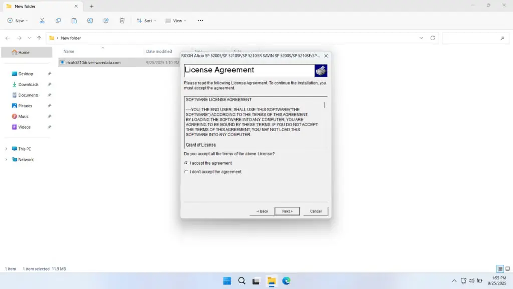 How to Install Ricoh 5210 Printer Driver - Step 2