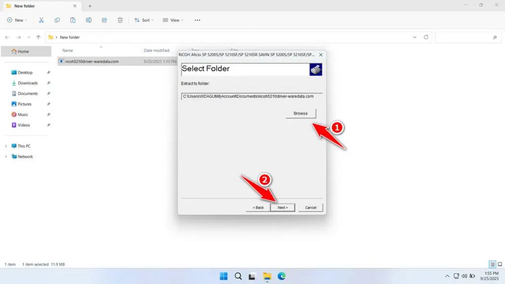 How to Install Ricoh 5210 Printer Driver - Step 3