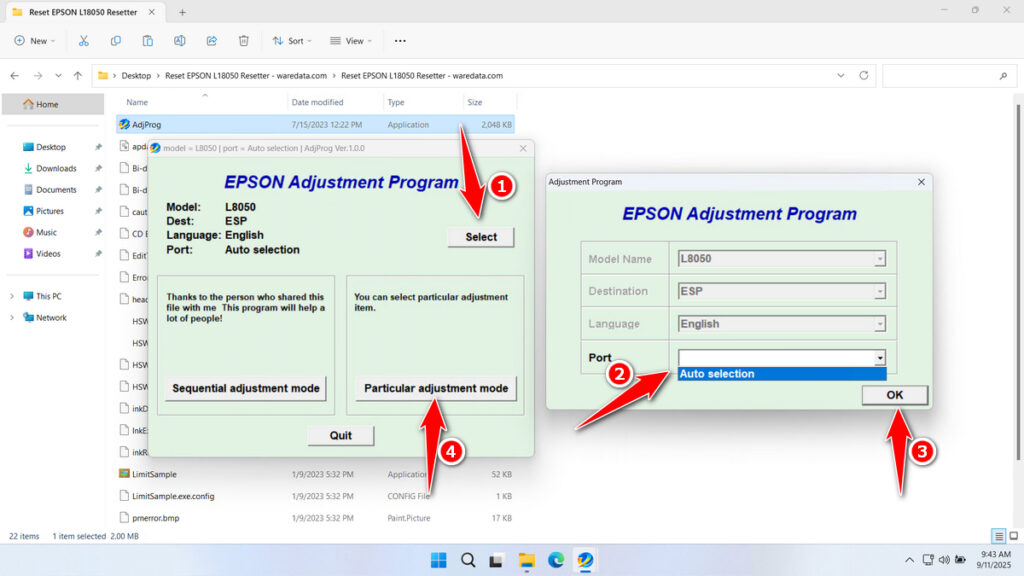 How to Use Epson L18050 Resetter - Step 1