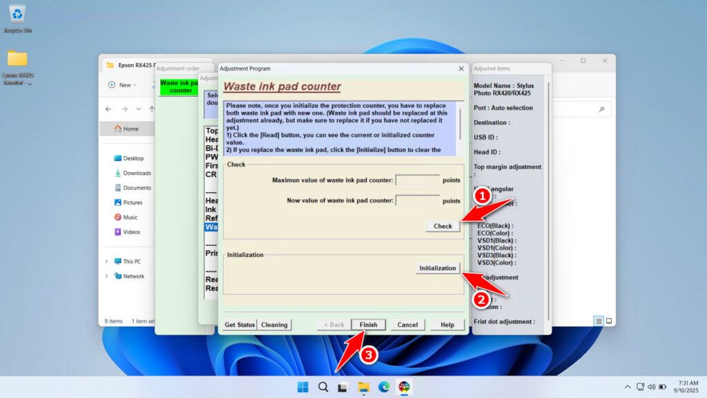 How to Use Epson RX420 & RX425 Resetter - Step 3