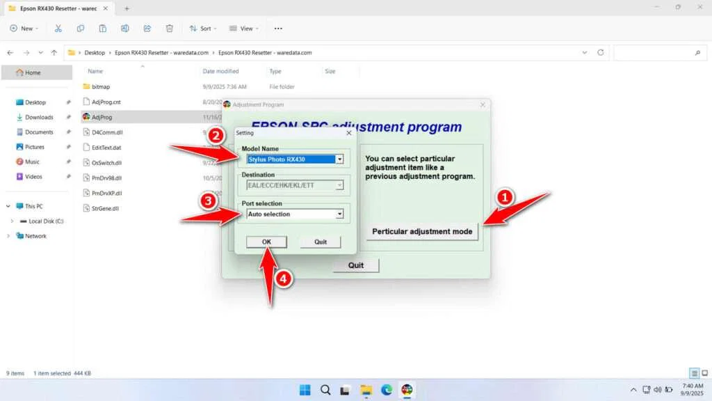 Epson RX430 Resetter 2 How to Use Epson RX430 Resetter - Step 1