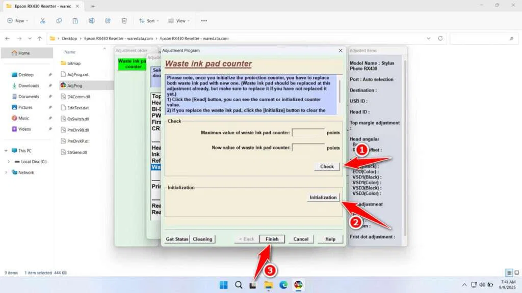 Epson RX430 Resetter 4 How to Use Epson RX430 Resetter - Step 3
