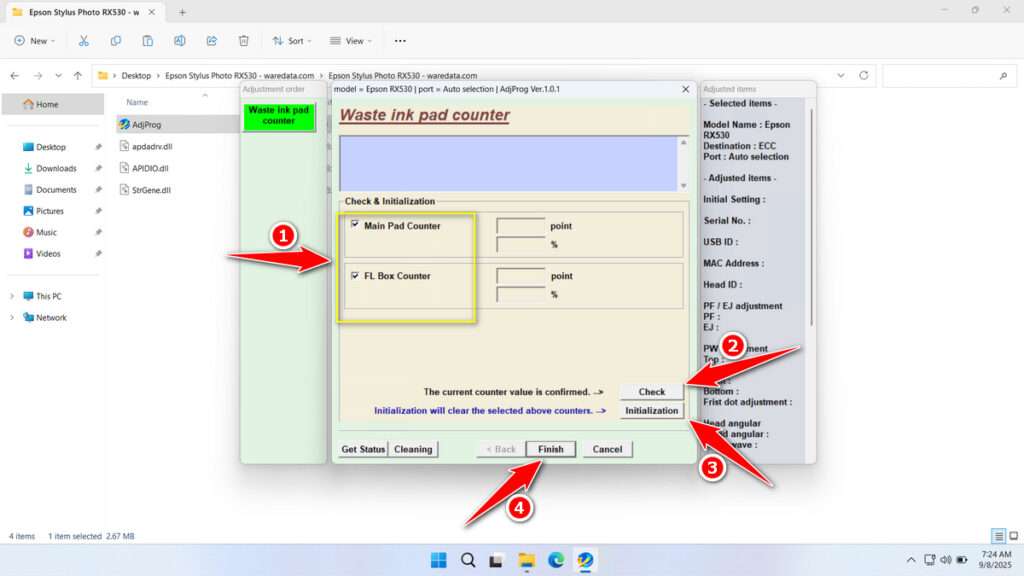 How to Use Epson RX530 Resetter - Step 3