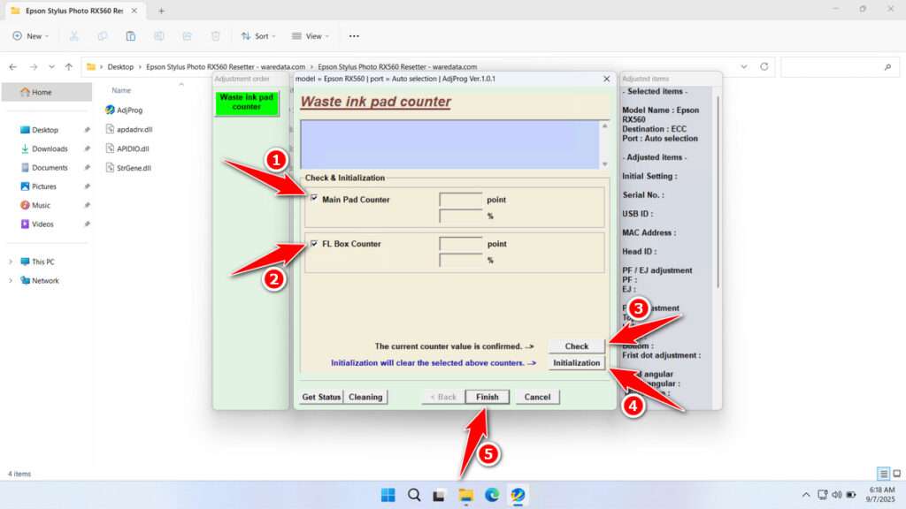 How to Use Epson RX560 Resetter - Step 3