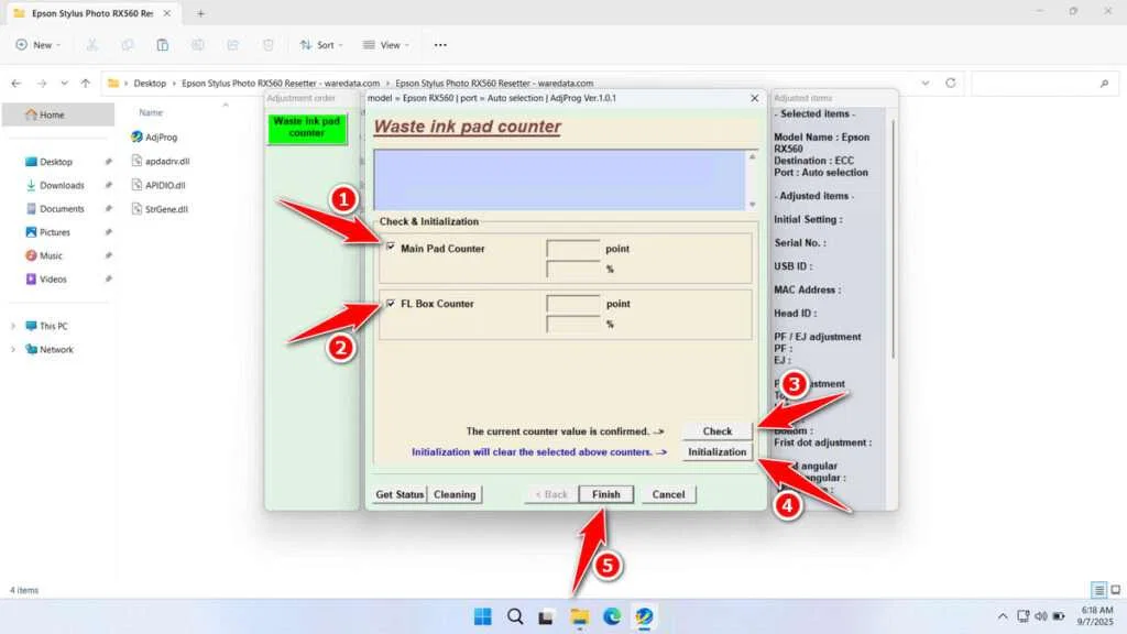 Epson RX560 Resetter 4 How to Use Epson RX560 Resetter - Step 3