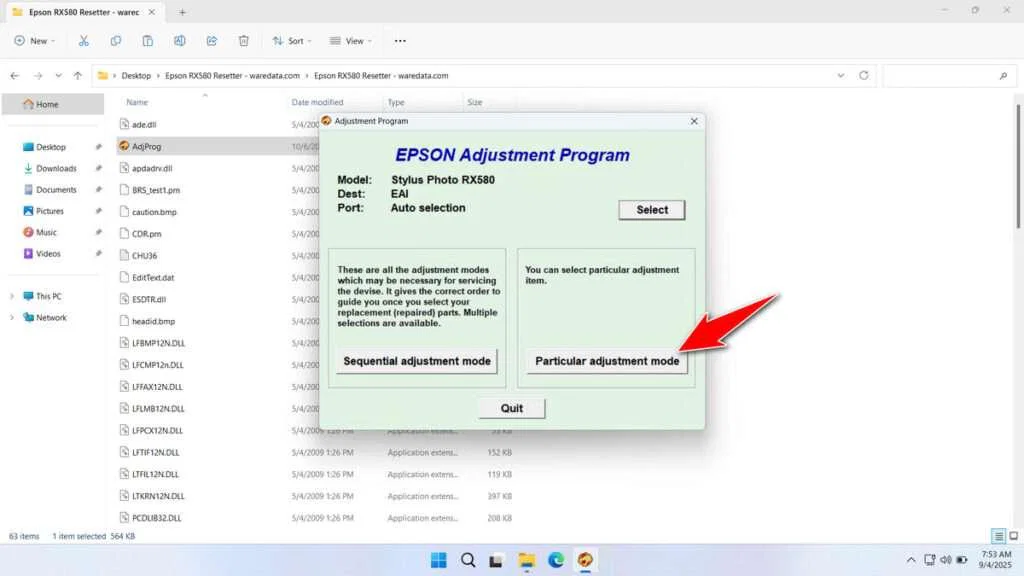Epson RX580 Resetter 2 How to Use Epson RX580 Resetter - Step 1