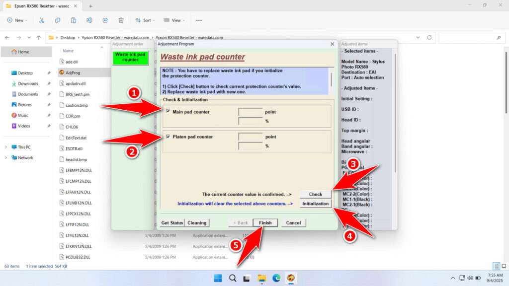 How to Use Epson RX580 Resetter - Step 3