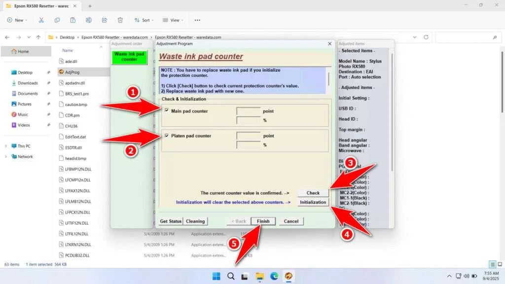 Epson RX580 Resetter 4 How to Use Epson RX580 Resetter - Step 3