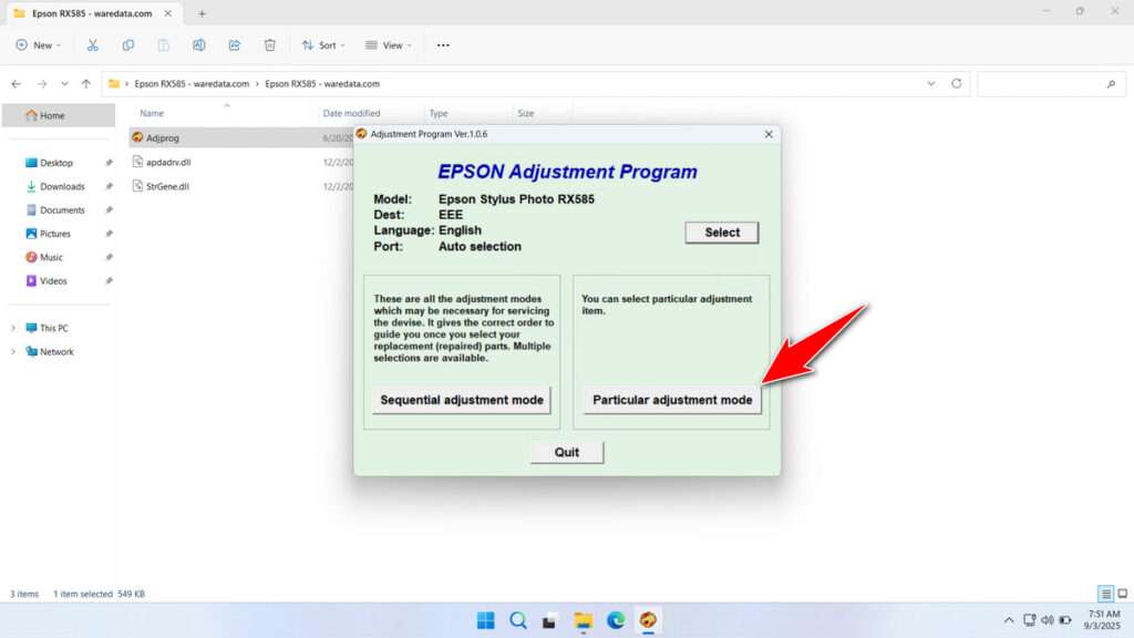 How to Use Epson RX585 Resetter - Step 1