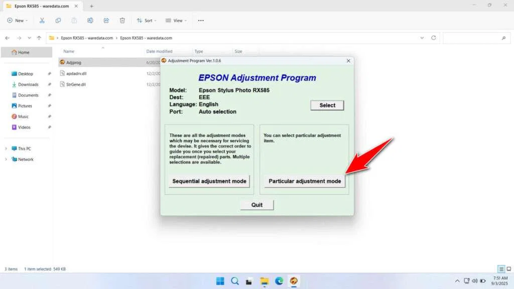 Epson RX585 Resetter 2 How to Use Epson RX585 Resetter - Step 1