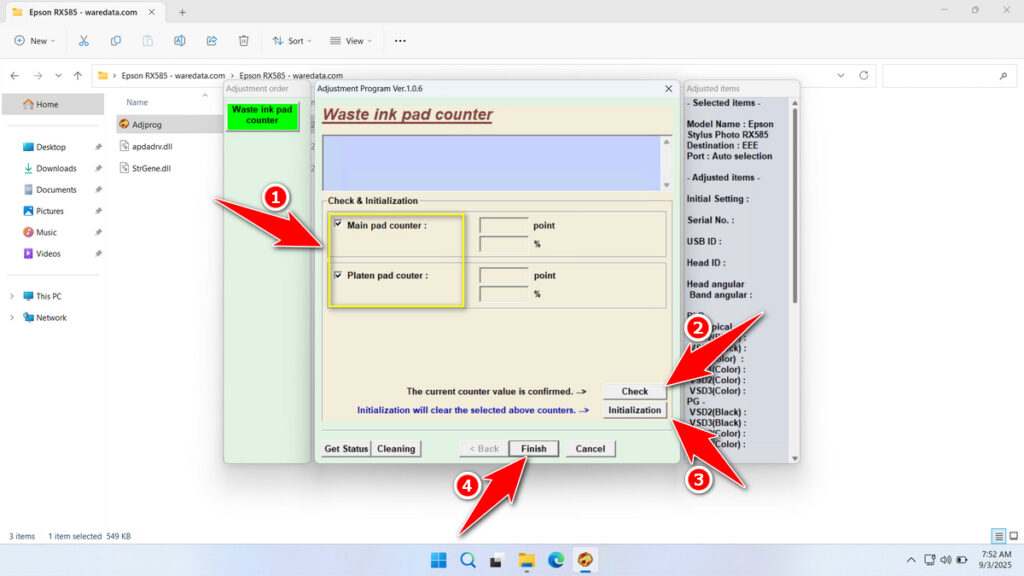 How to Use Epson RX585 Resetter - Step 3