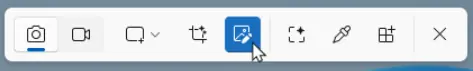 New markup tool in Snipping Tool
