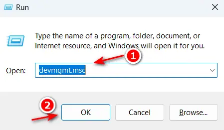 Open Device Manager via Run