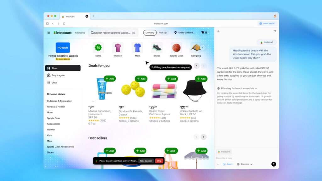 ChatGPT Atlas Browser with Agent Mode