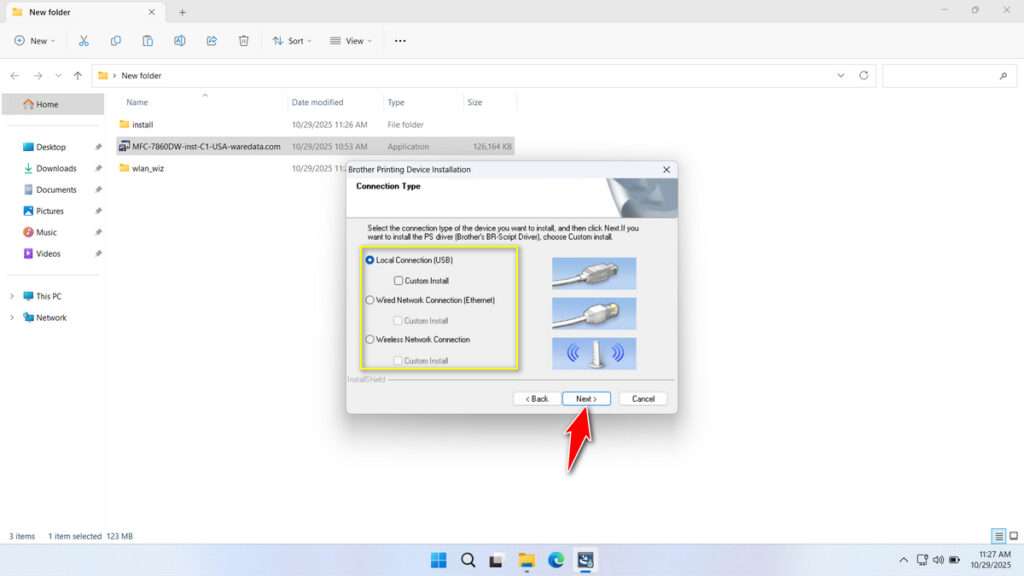 How to Install Brother MFC 7860DW Printer Driver - Step 3