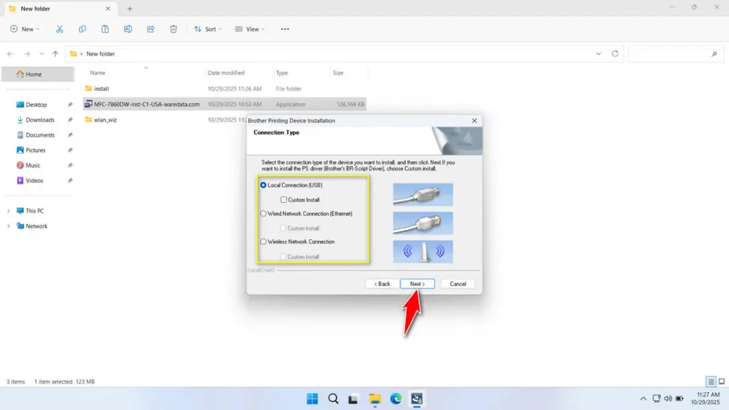 How to Install Brother MFC 7860DW Printer Driver - Step 3