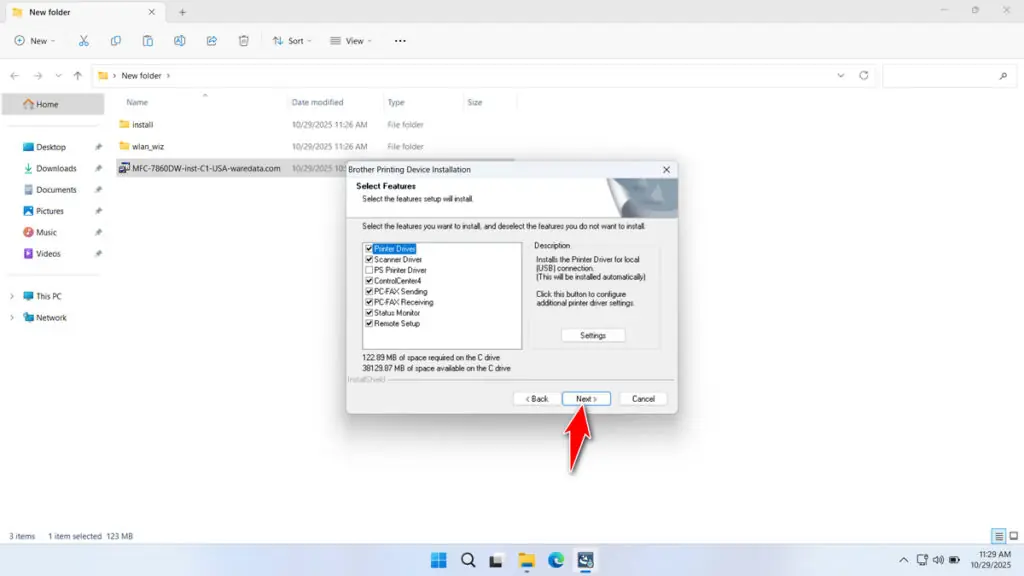 How to Install Brother MFC 7860DW Printer Driver - Step 5