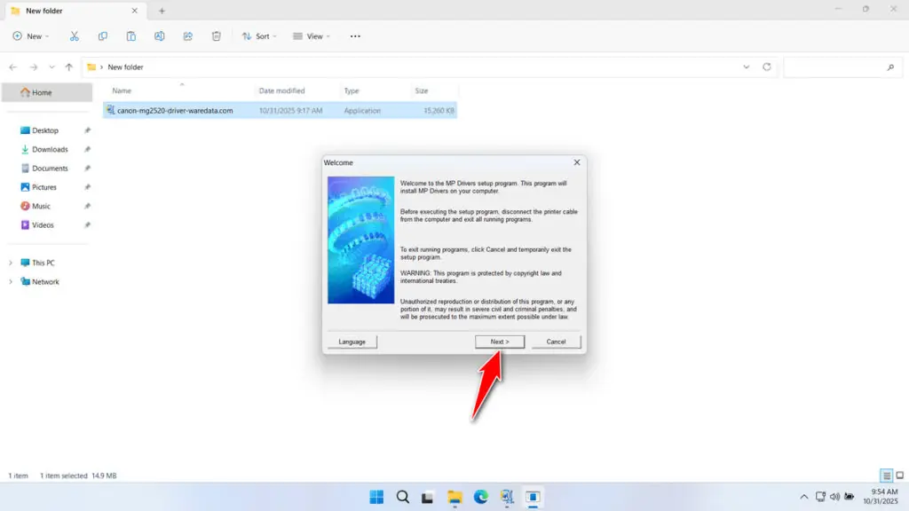 How to Install Canon MG2520 Printer Driver - Step 1