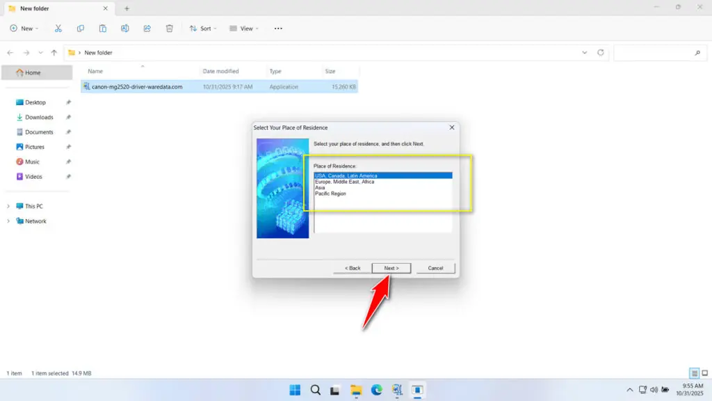 How to Install Canon MG2520 Printer Driver - Step 2