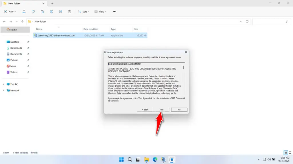 How to Install Canon MG2520 Printer Driver - Step 3